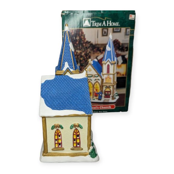 Vintage Trim A Home Ceramic St Paul's Church Christmas Village Building - Picture 6 of 13